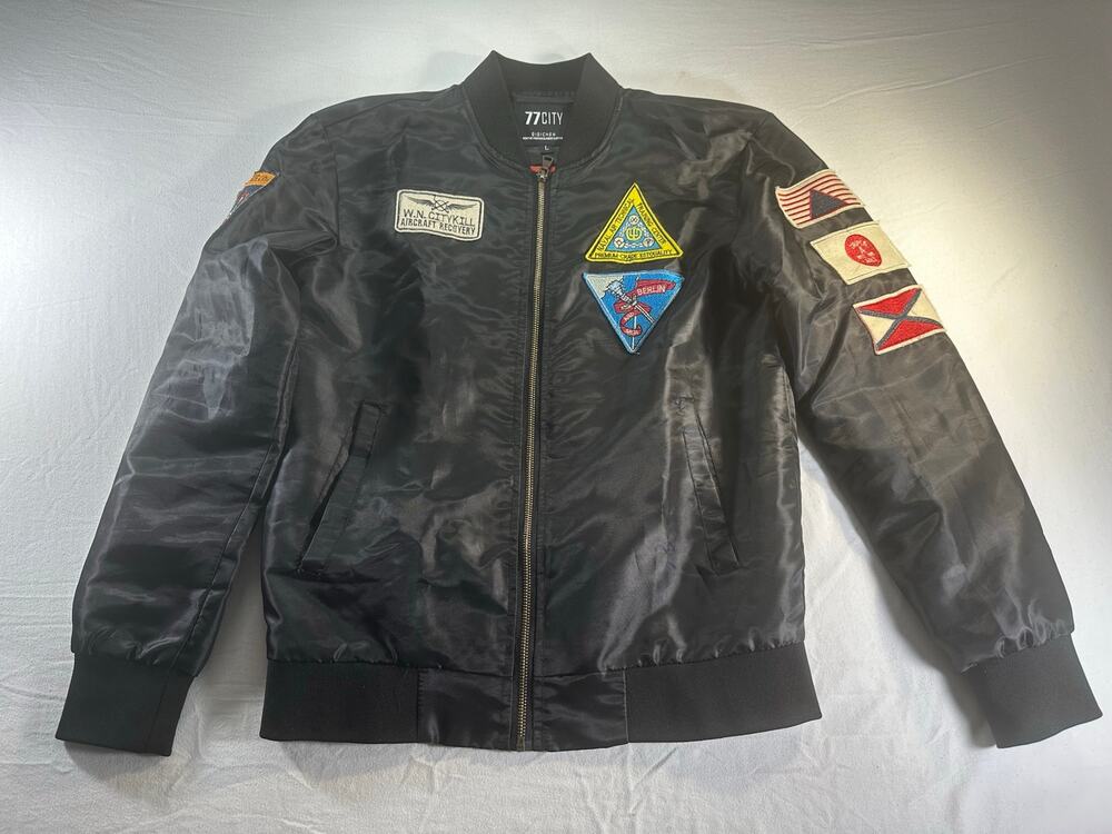 Copied - Black Patch Bomber Jacket - Men